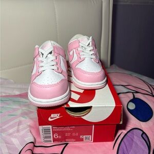 Nike Kids Pink and White Low-Top Sneakers